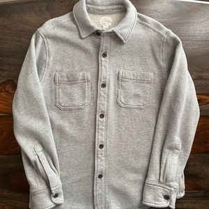 J.Crew Crewcuts Boys Size L (10-12) Light Gray Thick Knit Button Down / Shacket